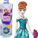 Mattel Disney Frozen Anna Fashion Doll Set, Spin & Reveal with 11 Surprises Including 5 Accessories, 5 Stickers & Play Scene, Inspired by Disney Movie