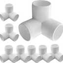 8Pack 1-1/4 PVC Fittings, 3-Way Elbow Fittings for Heavy Duty Furniture, Grade SCH40 3-Way PVC-Elbow Side Outlet Tees, 90 Degree Corner Elbow Fitting for Greenhouse Frame Tent Connections