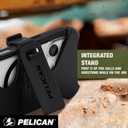 Pelican Voyager iPhone 17 Pro Max Case [Compatible with MagSafe] Rugged Phone Case, 24ft Military-Grade Drop Protection - Heavy Duty Cover w/Belt Clip Holster for iPhone 17 Pro Max - Black/Clear