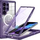 Hekodonk for Samsung Galaxy S25 Ultra Case Glitter,Compatible with MagSafe[Built-in Tempered Glass Screen Protector & Camera Lens Protection] Full Body Shockproof Protective Bling Phone Case,Amethyst