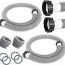 2 Pack 2026 Upgrade EVA Pool Hose with 40mm Hose to 1 1/2 Inch Inlet/Outlet Adapter Conversions for Above Ground Pools 6ft Long Swimming Pools Replacement Filter Hoses for Pool Pumps (Black)