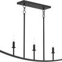 Progress Lighting Jheni 4.75 Inch 5-Light Chandelier, Transitional Ceiling Light, Matte Black (7 in. H x 44.5 in. L x 4.75 in. W), P400461-31M, Size: 45 Inches