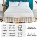 Ivory Lace Bed Skirt for King Bed - 15in. Drop, Easy Fit Ruffle Bedskirt Wrap Around Bed Skirt, Anti Wrinkle & Fade Resistant