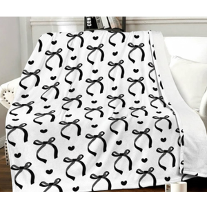 VOL&BASS Cute Pink Bow Throw Blanket 50" x 60",Pink Bow Flannel Throw Blankets Gifts for Women Girls, Aesthetic Preppy Bowknot Coquette Warm Blanket Room Decor for Home Bed Sofa Couch Chair Decoration