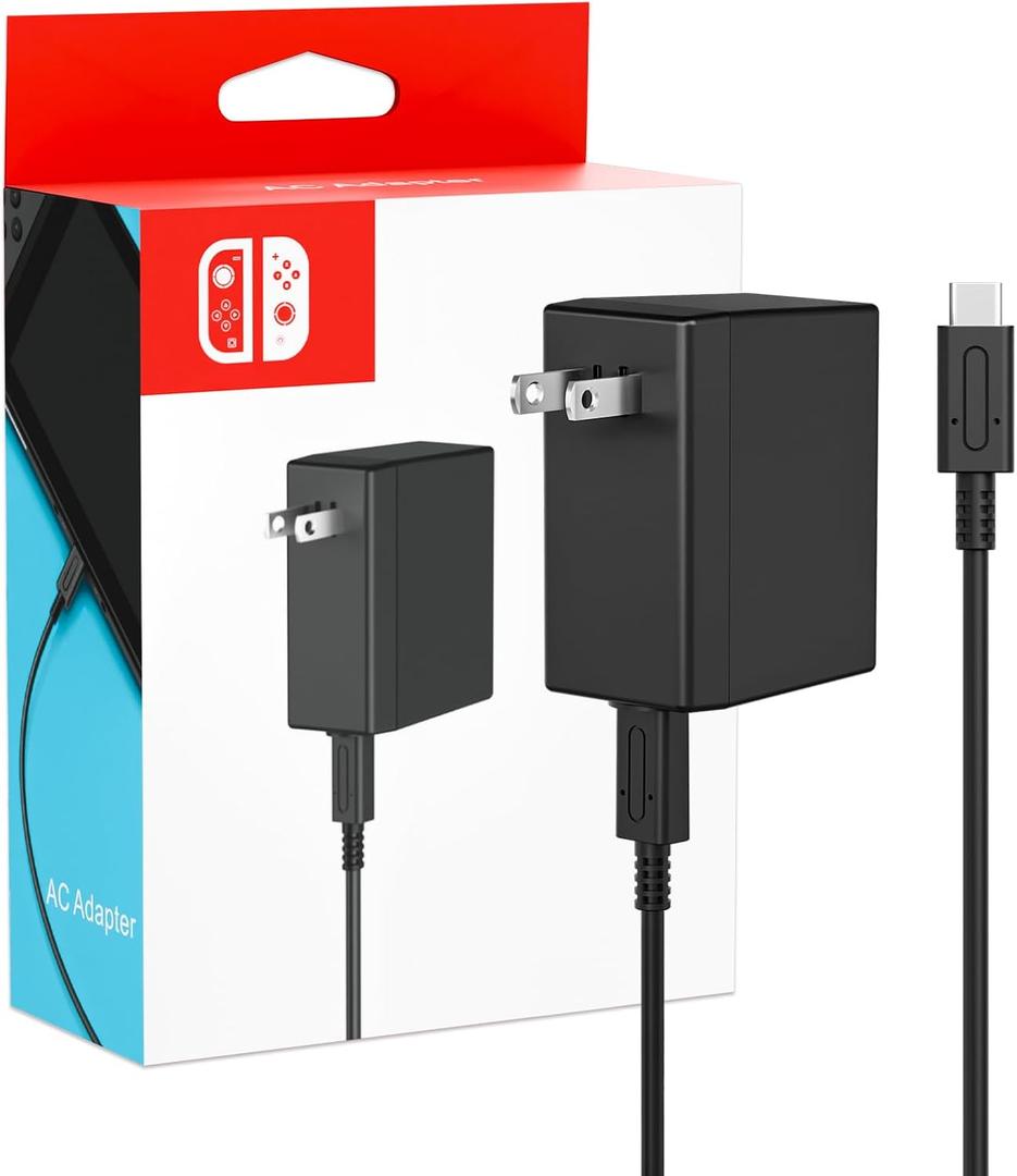 Charger for Nintendo Switch, 45W AC Adapter Fast Charging with 10ft Detachable USB C Cable, Compatible with Switch/OLED/Lite, Steam Deck, Support TV Mode, Original Quality