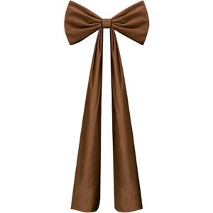 Christmas Tree Topper Bow 19.7x70.9 Soft Long Tail Velvet Christmas Tree Bows Decorative Hanging Ornaments for Party Door Wall Backdrop, Coffee