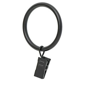 Ivilon Drapery Curtain Clip Rings - Clips Ring for Curtain Panels 1.7", Set of 14 - Black