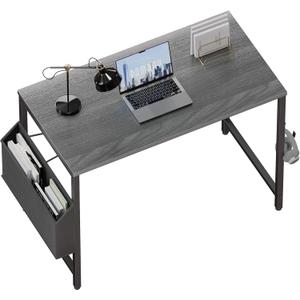 Pamray 32 Inch Computer Desk for Small Spaces with Storage Bag, Home Office Work Desk with Headphone Hook, Small Office Desk Study Writing Table (Grey)
