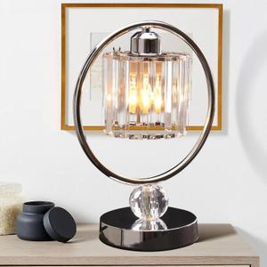 Bedside Table Lamps Small Table Lamp for Bedroom Small Bed Side Light with E26 Minimalist Nightstand Light Lamp, Desk Lamps for Reading Room, Kids Room, Living Room, Office, Dorm(Chrome)