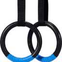 ZELUS Gymnastic Rings, Exercise Olympic Rings with Adjustable Straps, Steel Buckles, Perfect for Workout, Strength Training, Pull-Ups and Dips (Black)