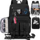 RAINSMORE Camera Bag Backpack for DSLR/SLR/Mirrorless Camera Bags for Photographers 15.6 Inch Waterproof Tactical Photography Case with Rain Cover & Tripod Holder, Black