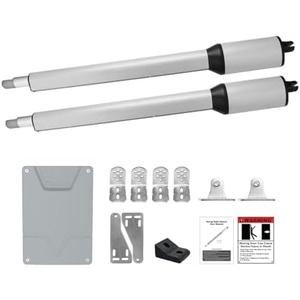 X X-HOUSE PKM-C05 Automatic Gate Opener Kit with Remote Control Kit for Light to Medium Duty Dual Swing Gates, Motor 40W Electric Gate Opener for Dual Swing Gates up to 770 lbs per Arm AC Powered