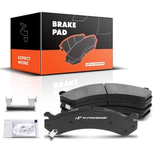 A-Premium Front Ceramic Disc Brake Pads Set Compatible with Select Cadillac, Chevry, GMC and Hummer Models - Silverado 1500 Suburban 2500 Sierra Savana Express Avalanche Yukon XL DeVille DTS H2