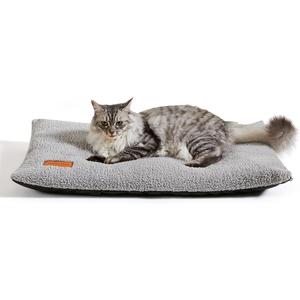 Self Warming Cat Bed Self Heating Pad 24 x 18 inch Thermal Pet mat for Indoor Outdoor Pets Double Filled Cat Mat with Washable Removable Cover Non-Slip Bottom (Light Gray)