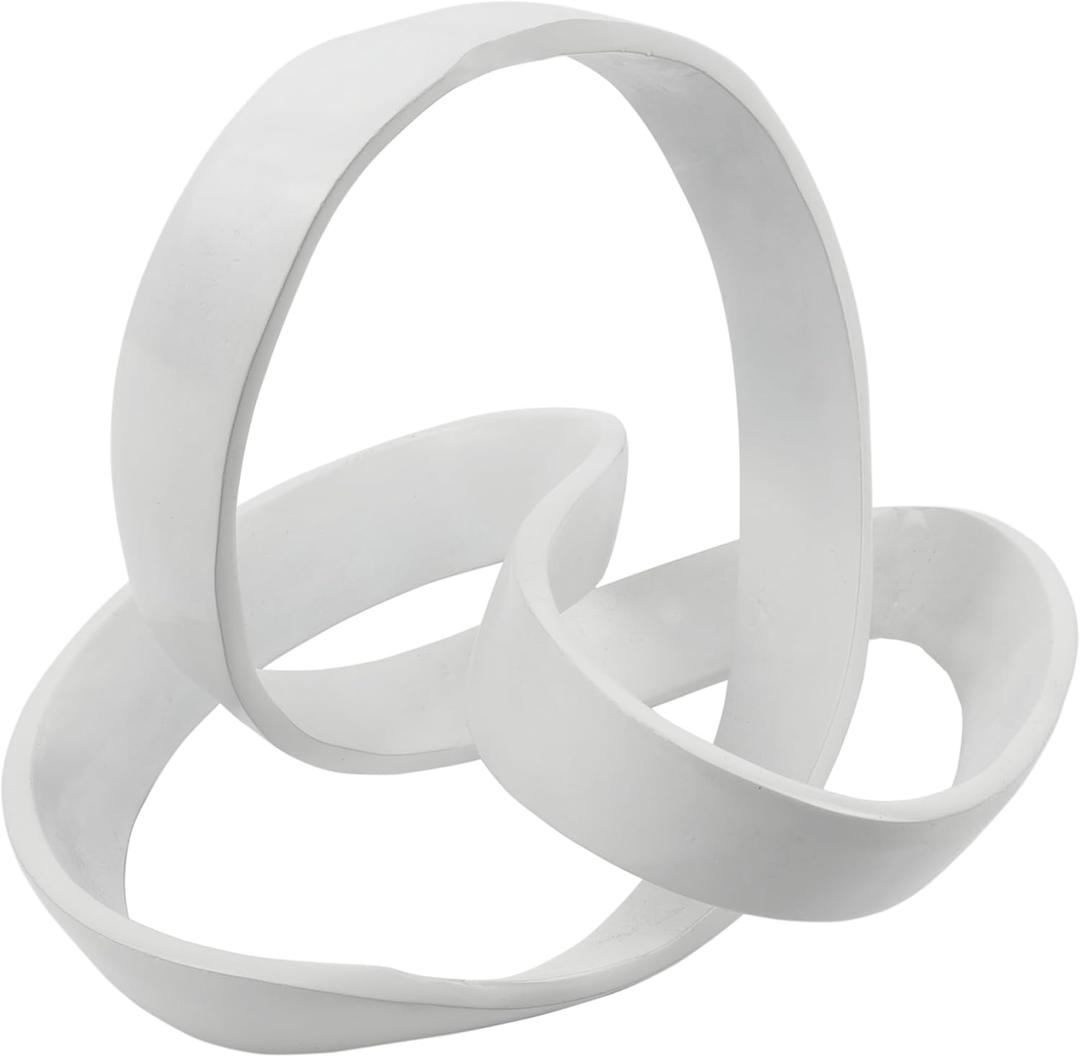 JONATHAN Y DEC1000A Chamberlain 7" Aluminum Abstract Knot Decorative Sculpture Home Decor for Office, Bedroom, Living Room, Shelves & Coffee Tables, White