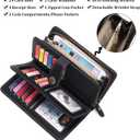 FALAN MULE Wallets for Women Trifold Wristlet Wallets Large Capacity RFID Blocking Ladies Purse Credit Card Holder
