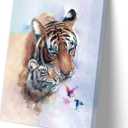 Nursery Wall Art: Framed Baby Animal & Mom Watercolor Prints (6pcs, 8"x10")