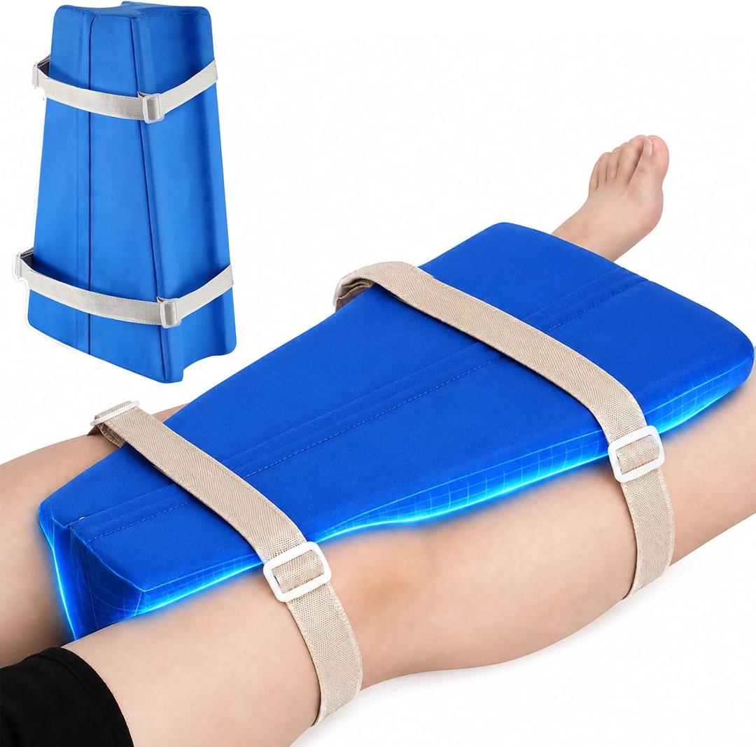 Hip Abduction Pillow, Firm Positioning Pillow with Easy-Release Straps to Prevent Leg Shifting, Recovery Support for Seniors, Ideal for Hip Surgery Recovery, Hospital Use and Sleeping