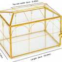Wedding Card Box with Slot and Lock, 10.2'' Glass Card Boxes for Reception, Gold Decorative Card Holder, Clear Reusable Keepsake Storage for Wedding, Party, Baby Showers, Tabletop Decor