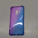 KIOMY Clear Case for Samsung Galaxy S9, Airbags Corners Shockproof Bumper Protective Cover Hybrid Design Hard PC Back + Flexible TPU Frame Purple Blue Gradients Color