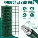 Gisafai 16 Gauge Galvanized Welded Wire Fence 4 ft x 150 ft PVC Coated Hardware Cloth, 2.36" x 2.36" Mesh, Heavy Duty Garden Fencing Roll for Yard Chicken Dog, Deer Cattle & Animal Protection(Green)