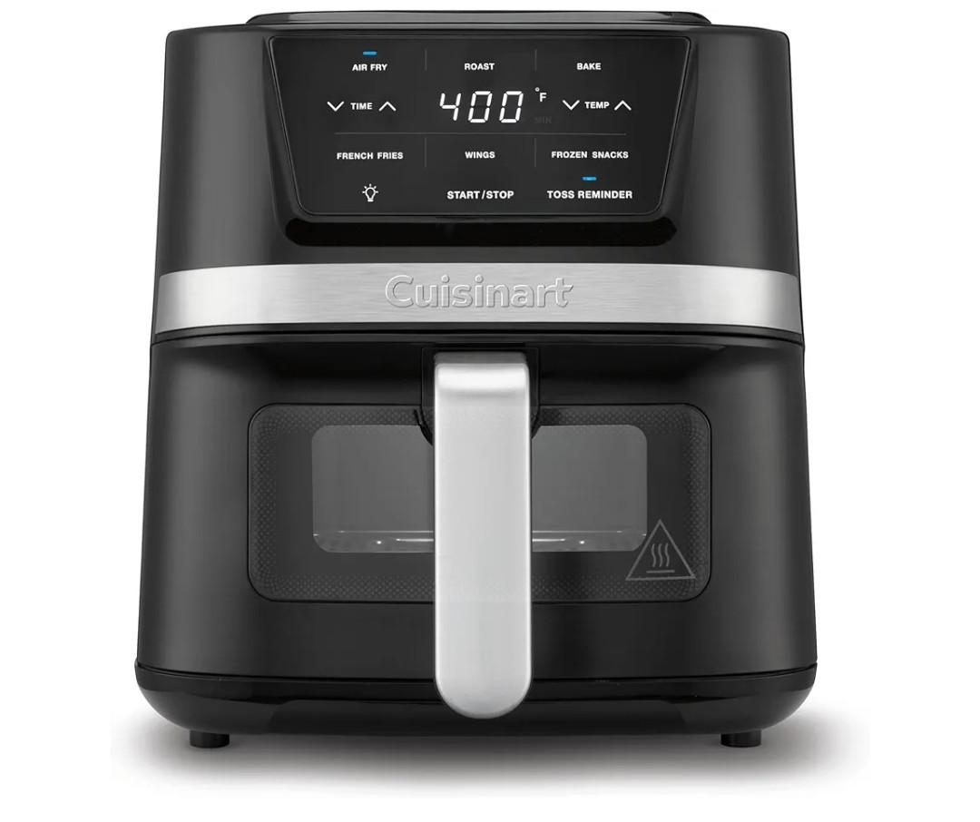 Cuisinart Air Fryer, 2.6-Quart Compact Basket Fryer with 3 Cooking Functions to Air Fry, Roast, and Bake, 3 Airfryer Presets, Dishwasher-Safe Parts, AIR-80, Stainless Steel & Black