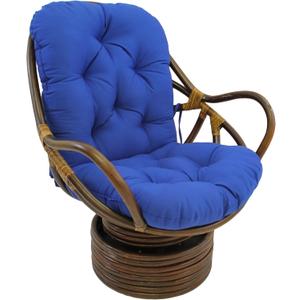 Blazing Needles Solid Twill Swivel Rocker Chair Cushion, 48" x 24", Royal Blue