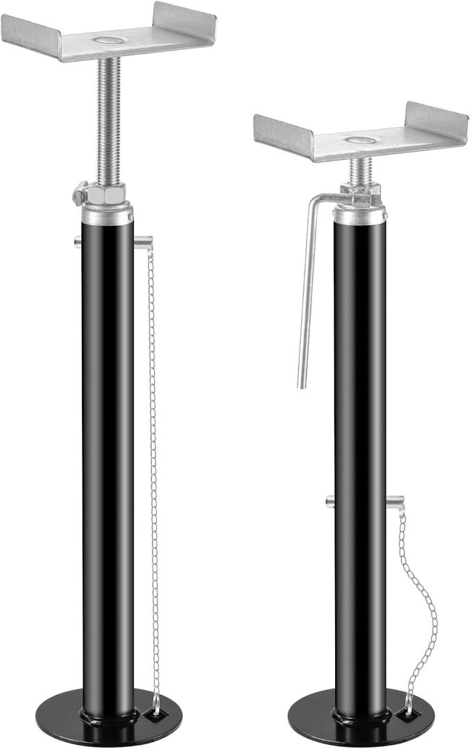 BOYISEN 2 Pack Heavy Duty RV Slide Out Support Jacks, 5000lbs Load Capacity Each, Adjustable 19"-47" with Quick-Release Pin & Micro-Adjustment Crank, for Slide-Out Rails on Camper & Travel Trailer