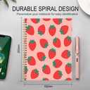 Spiral Journal Notebook for Women,A5 College Ruled Notebooks 6"x 8.4", 120 Pages (60 Sheets) Lined Journal with Premium Thick Paper,Perfect for School Office Home(Pink Strawberry)