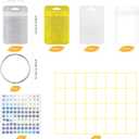200 Pieces Diamond Painting Accessories Diamond Painting Tools Kit Storage Container Art Resealable Bags with 4 Round Binding Rings, 5 Sheets Number Stickers and 5 Sheets Sticker Label