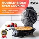Mueller Heart 5 Waffle Maker, Waffle Iron, Adjustable Browning Control & Nonstick, Cool Touch Handle, Easy to Clean, Small Kitchen Appliances