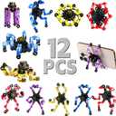 Easter Basket Stuffers for Kids,12PCS Transformable Fidget Spinners for Kids and Adults, Stress Relief Sensory Toys for Boys and Girls, Fingertip Gyros Easter Birthday Party Favors for Teens, Large