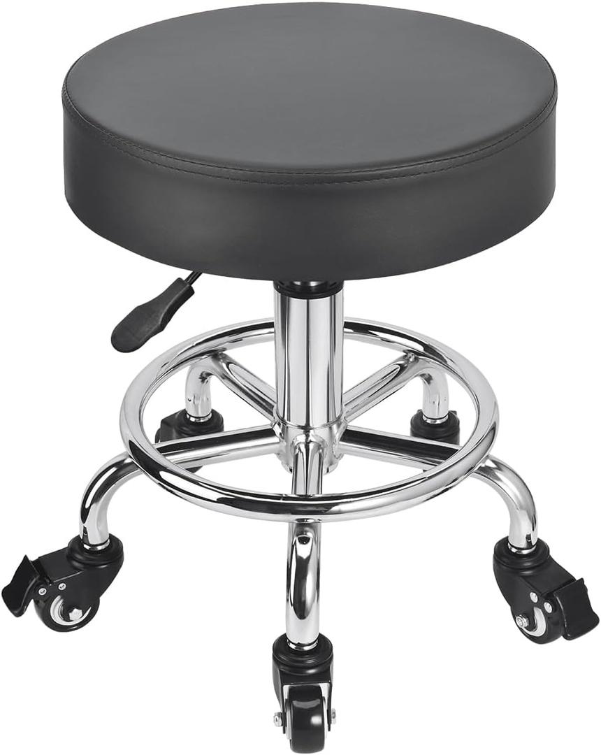 JOSTZHXIN Low Height Rolling Stool Height Adjustable Low Roller Seat, Swivel Small Chair Mechanic Stool, Short Stools for Home Office Garage Shop (Style 2)