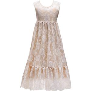 Flower Girls Lace White First Communion Dress Wedding Bridesmaid Party Christening Princess Aline Boho Rustic Dance Gown (10-11, #Champagne)