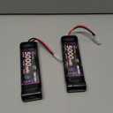 8.4V RC NiMH Battery 5000mAh Capacity Rechargeable 7-Cell Flat Battery Pack with TMY Plug(2 Packs)
