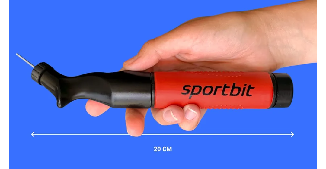 SPORTBIT Ball Pump for Sports Balls - Push & Pull Inflating System - Hand Pump for All Exercise Balls - Volleyball Pump, Basketball Inflator, Football & Soccer Ball Air Pump