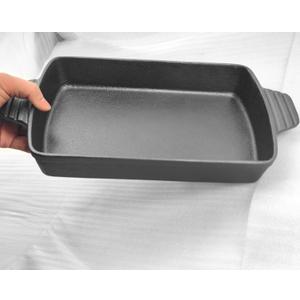 Voulosimi 13.4"x7.2" Cast Iron Oven Pan Rectangular Baking Pan for home baking,Cast Iron Casserole Dish (2 QT)