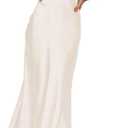 Sexy Satin Spaghetti Strap Floral Embroidered Maxi Dress for Women Sweetheart Neckline Backless Sleeveless Slit Midi Dress XS