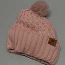 FZ FANTASTIC ZONE Winter Beanie Hats for Women with Fleece Lined Knitted Warm Womens Pom Pom Hat Chunky Cable Skull Cap Gifts (Pink) 20.5 - 23.6