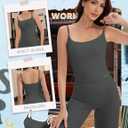 GUWIDEO Spaghetti Strap Workout Tank Tops for Women Scoop Neck Women Sports Bras Yoga Camisole Strappy Tank Tops Built in Bra (XL)