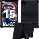 Silicone Case for Evermyth 10 Inch Tablet, Kids Friendly Soft Cover with Adjustable Stand for KB1001/KB1004/KB1001L/KB1004L, Black