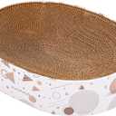 Oval Sturdy Cat Scratching Cardboard Pad Breathable Cat Scratch Pad, Cat Scratching Cardboard for Indoor Cats, Furniture Protecter