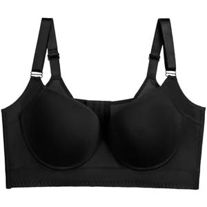 Push up Bra for Women Backless Smoothing Bra Full Back Coverage Deep V Neck Bra, Size 40D