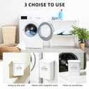 Magnetic Lint Bin, GWHMYD Lint Bin with Washer Door Prop and Brushes, Wall Mounted Metal Box Holder Trash Can with Lid for Dryer Laundry Room Organization