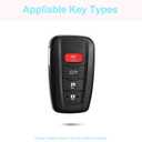 For Toyota Key Fob Cover with Keychain, Orange Leather Rhinestone Key Case Protection Shell Compatible with 2018-2022 Camry RAV4 Highlander C-HR Prius Corolla Avalon GT86