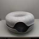 CATTASAURUS Peekaboo Cat Cave for Multiple & Large Cats Up to 30-45 Lbs, Scratch Detachable & Washable Tunnel Bed, Comfy Donut Cat Cave (Light Gray + Light Gray, Large)