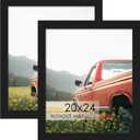 20x24 Picture Frame, Wooden Poster frame for 20 x 24 in Photos and Art Prints, Horizontal or Vertical Wall Mounting, Black 20 x 24 Poster Frame, 2 Pack.
