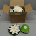 Lily Pad for Ponds, 9 PCS Artificial Lotus, Realistic Water Floating Foam Lotuses Fake Lily Pad for Home Garden Patio Pond