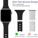 6 Pack Thin Slim Bands Compatible with Apple Watch 38mm 40mm 41mm 42mm 44mm 45mm 46mm 49mm Women Men, Replacement Soft Silicone Sport Strap for iWatch Series 11/10/9/8/7/6/5/4/3/2/1 Ultra SE