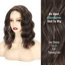 Kintama Highlight Brown Hair Topper for Women with Bangs Clip in Hair Piece for Thinning Hair - Volumizing Topper Wiglet for Instant Volume & Natural Look